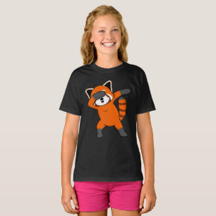 Camiseta Pet Animal Pandas Lover Gra, Um Pé Corinto Vermelh