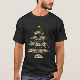 Camiseta Pet Animal Xmas Lights Papais noeis Armadillo Chri