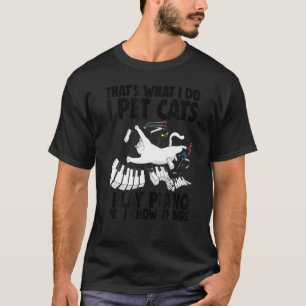 Camiseta Pet Cat I Toca Piano Engraçado Mulheres Músicas Pi
