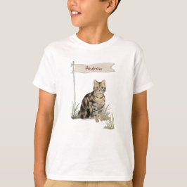 Camiseta Pet Cat Tabby de Nome Personalizado