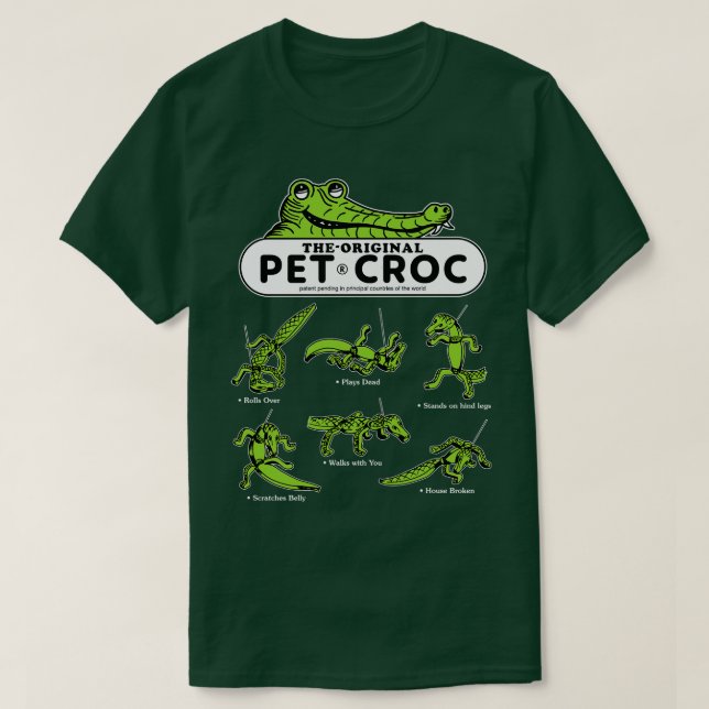 Camiseta Pet Croc Walking Foam Toy Dark (Frente do Design)