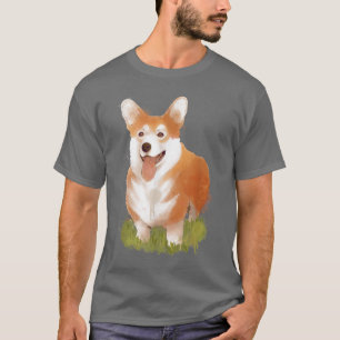 Camiseta Pet de Aquarela de Corgi-Cachorro
