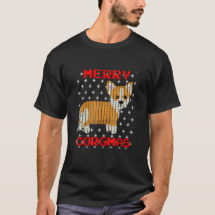 Camiseta Pet de Cães de Natal Feio de feliz de Corgmas