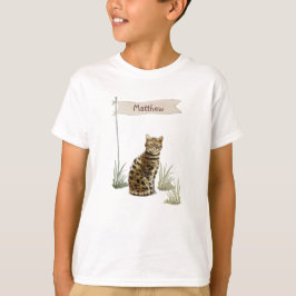 Camiseta Pet de Cat Bengala de Nome Personalizado