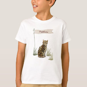 Camiseta Pet de Cat Bengala de Nome Personalizado