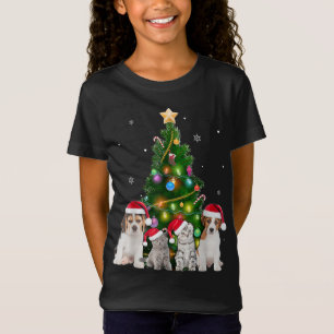 Camiseta Pet De Gato E De Cão De Árvore De Natal Gato E De 