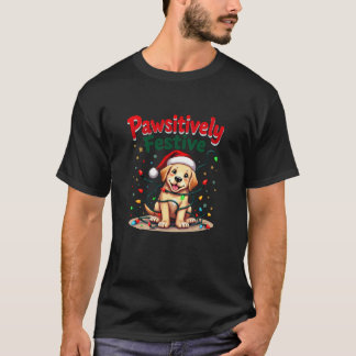 Camiseta Pet de Natal bonito - Reindeer e Santa Hat
