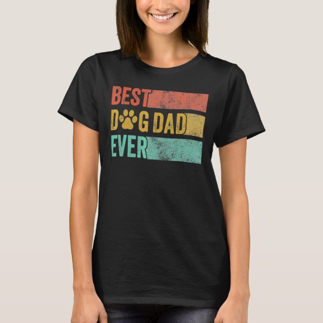 Camiseta Pet De Pai De Cachorro Retro De Pai De Cachorro (Frente)