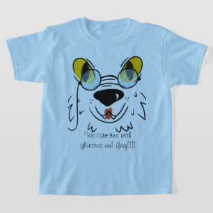 Camiseta Pet Dog com óculos.