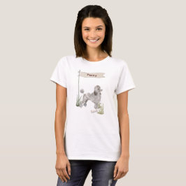 Camiseta Pet Dog de Poodle da Cinza de Nome Personalizado
