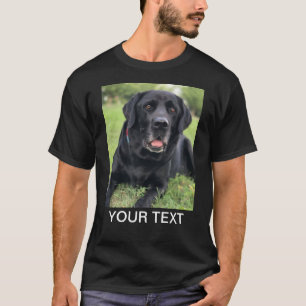 Camiseta Pet Dog de Texto Personalizado Preto