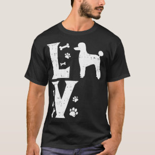 Camiseta Pet Dog Lover O Pet Dog Pet Dog Padrão de Poodô