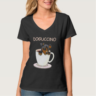 Camiseta Pet Dogpucccino Num Café Cappucccino Cachorro Paja