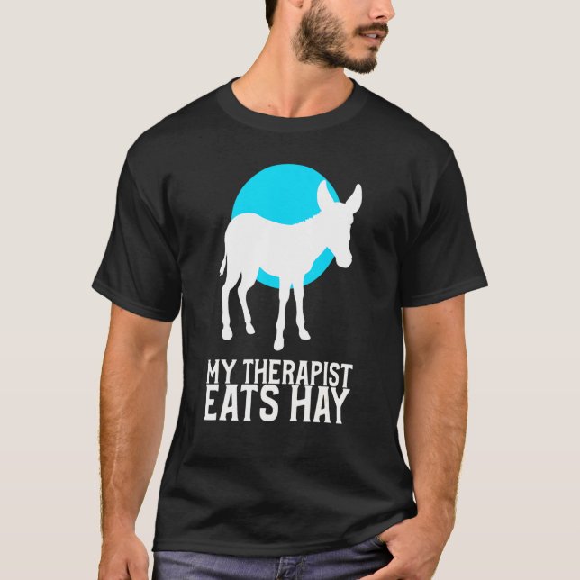 Camiseta Pet Donkey Funny Ranch Mule Andando No Meu Terapis (Frente)