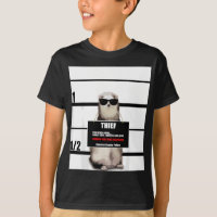 Pet Ferret Tee Engraçado Ferret, Ladrão, Mugshot,