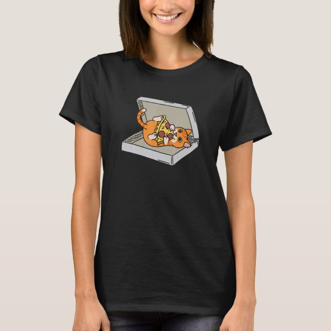 Camiseta Pet Ginger Cat Pizza (Frente)