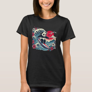 Camiseta Pet Lover Flower Sunset Japonês Wave Art Surfing