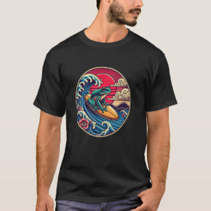 Camiseta Pet Lover Flower Sunset Japonês Wave Art Surfing