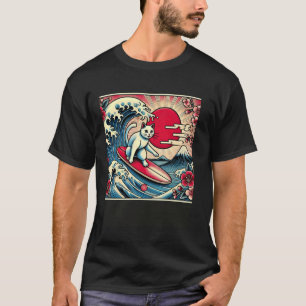 Camiseta Pet Lover Monte Fuji Sunset Japonês Wave Art Surfi