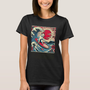 Camiseta Pet Lover Monte Fuji Sunset Japonês Wave Art Surfi