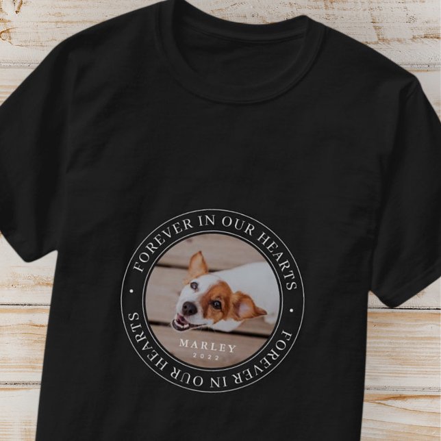 Camiseta Pet Memorial Forever Em Nossos Corações Foto Moder (Criador carregado)