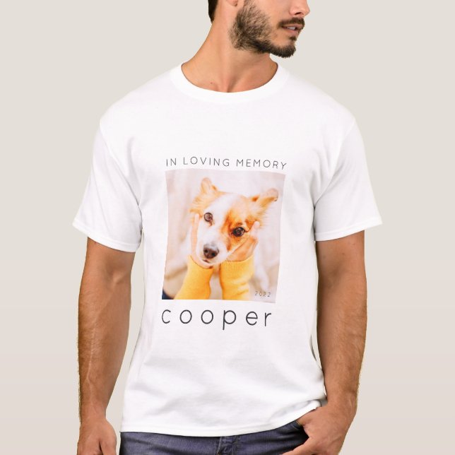 Camiseta Pet Memorial In Loving Memory Modern Chic Photo (Frente)