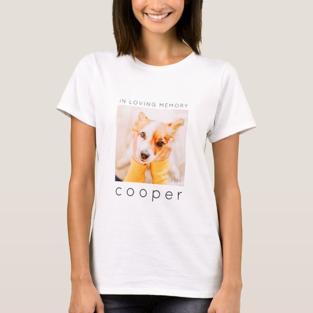 Camiseta Pet Memorial In Loving Memory Modern Chic Photo (Frente)