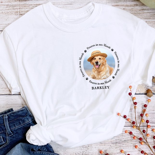Camiseta Pet Memorial Paw Do Cão Imprime Foto Simples Chic (Criador carregado)