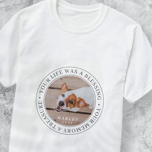 Camiseta Pet Memorial Your Life a Benessing Modern Photo (Criador carregado)