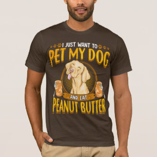 Camiseta Pet meu cão comem a manteiga de amendoim