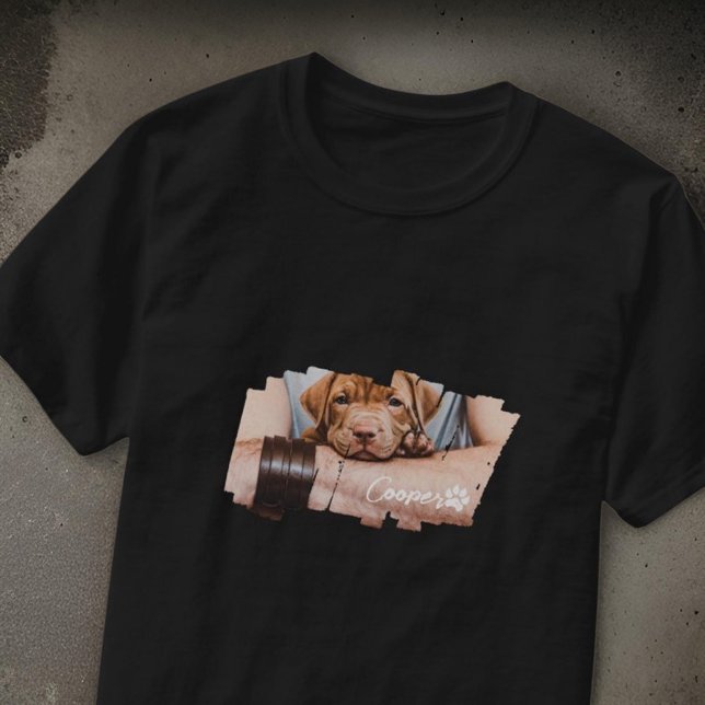 Camiseta Pet Modern Grunge Legal Typografia Nome Foto Paw (Criador carregado)