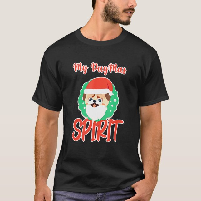 Camiseta Pet Natal Pug Xmas Pug (Frente)