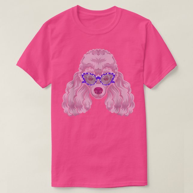 Camiseta Pet Owner Cão Pet Owner Óculos solares Poodle Anim (Frente do Design)