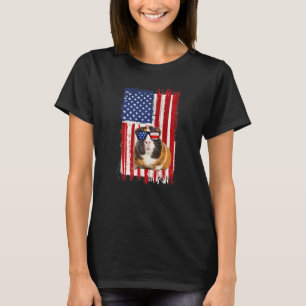 Camiseta Pet Patriótico de Bandeira Americana da Guiné 4 de
