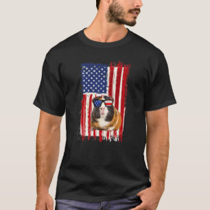 Camiseta Pet Patriótico de Bandeira Americana da Guiné 4 de