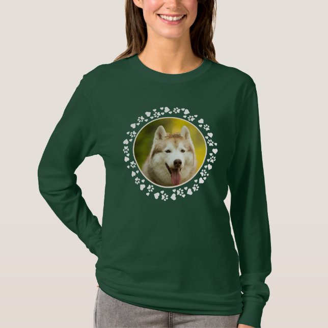 Camiseta Pet Photo Dog Paw personalizado imprime em quadros (Frente)