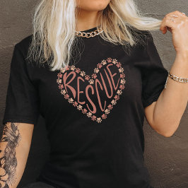 Camiseta Pet Rescue Paw Print Heart - Impressões d