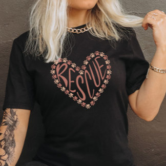 Camiseta Pet Rescue Paw Print Heart - Impressões d