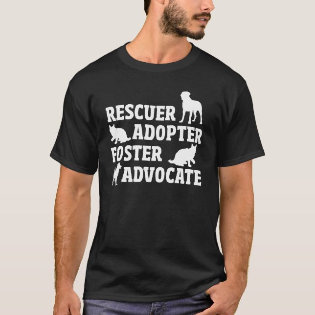 Camiseta Pet Rescuer Adotar Animais De Emergência Animal Fo (Frente)