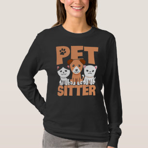 Camiseta Pet Sitter Dog Graphic Pet Sentado Cães Animais Ca