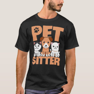 Camiseta Pet Sitter Dog Graphic Pet Sentado Cães Animais Ca