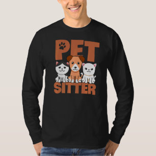 Camiseta Pet Sitter Dog Graphic Pet Sentado Cães Animais Ca