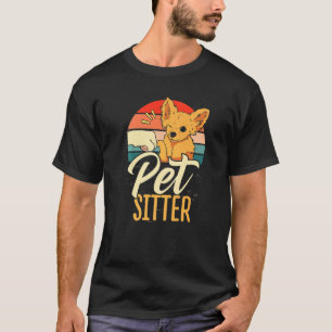 Camiseta Pet Sitter Dog Graphic Pet Sentado Cães Animais Ca