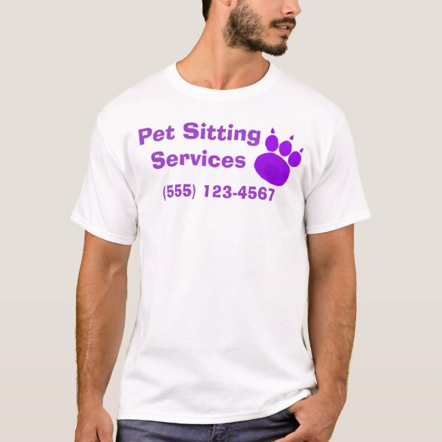Camiseta Pet Sitting Services Paw Print (Frente)