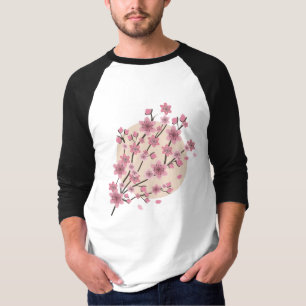 Camiseta Pétalas de Árvore Flor de Cerejeira Rosa Boho