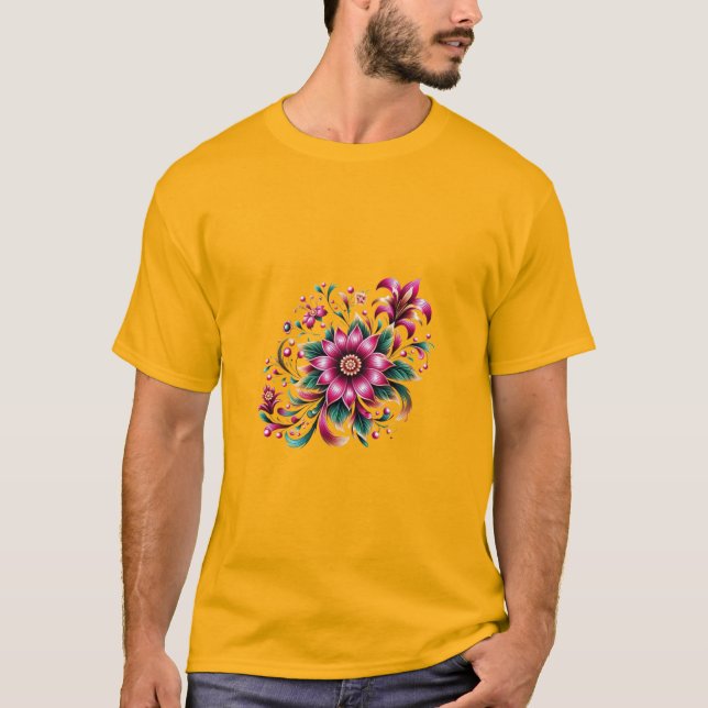 Camiseta Pétalas de Graça Floral (Frente)