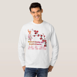 Camiseta Pétalas em Harmonia Rosa Branco