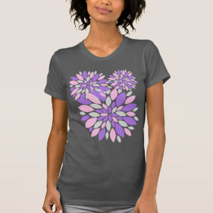 Camiseta Pétalas Mágicas Flores Roxas