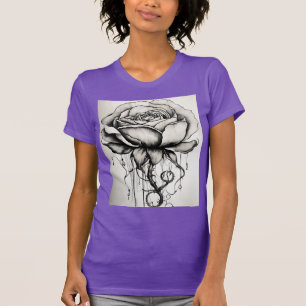 Camiseta "Pétalas Negras e Brancas" Canvas de Bella