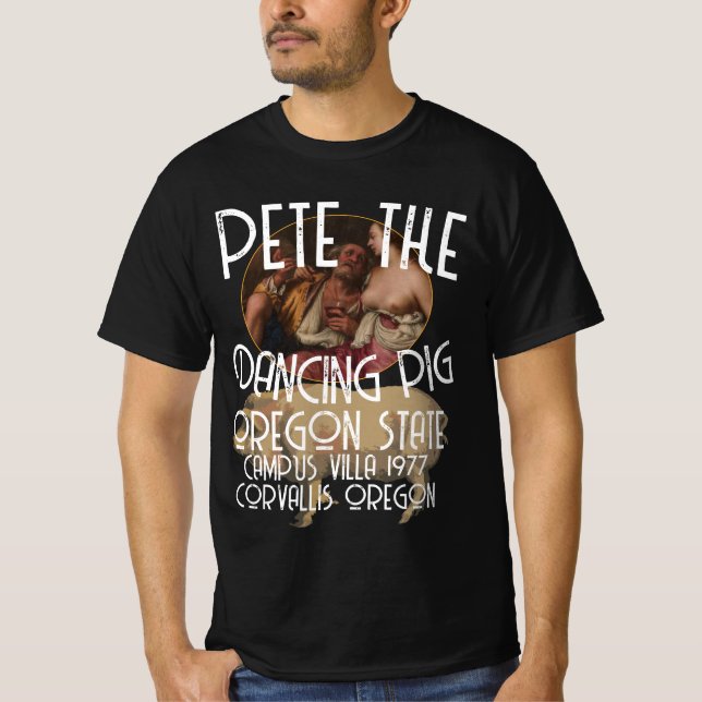 CAMISETA PETE DANCING PIG OREGON STATE 1977 (Frente)